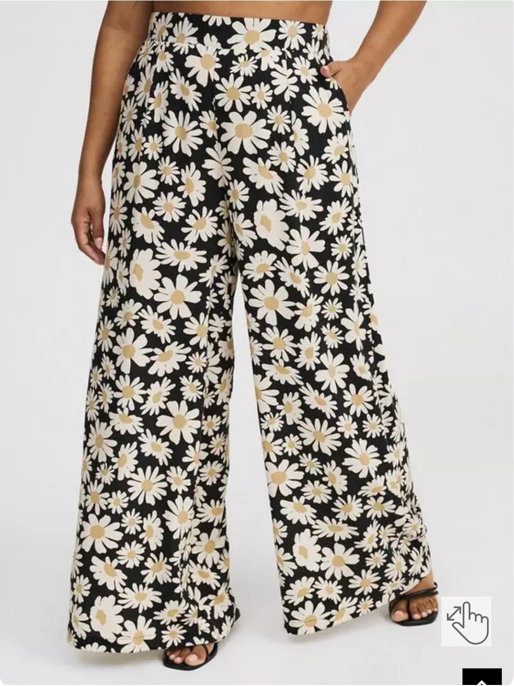 Daisy-Print Wide-Leg Pants